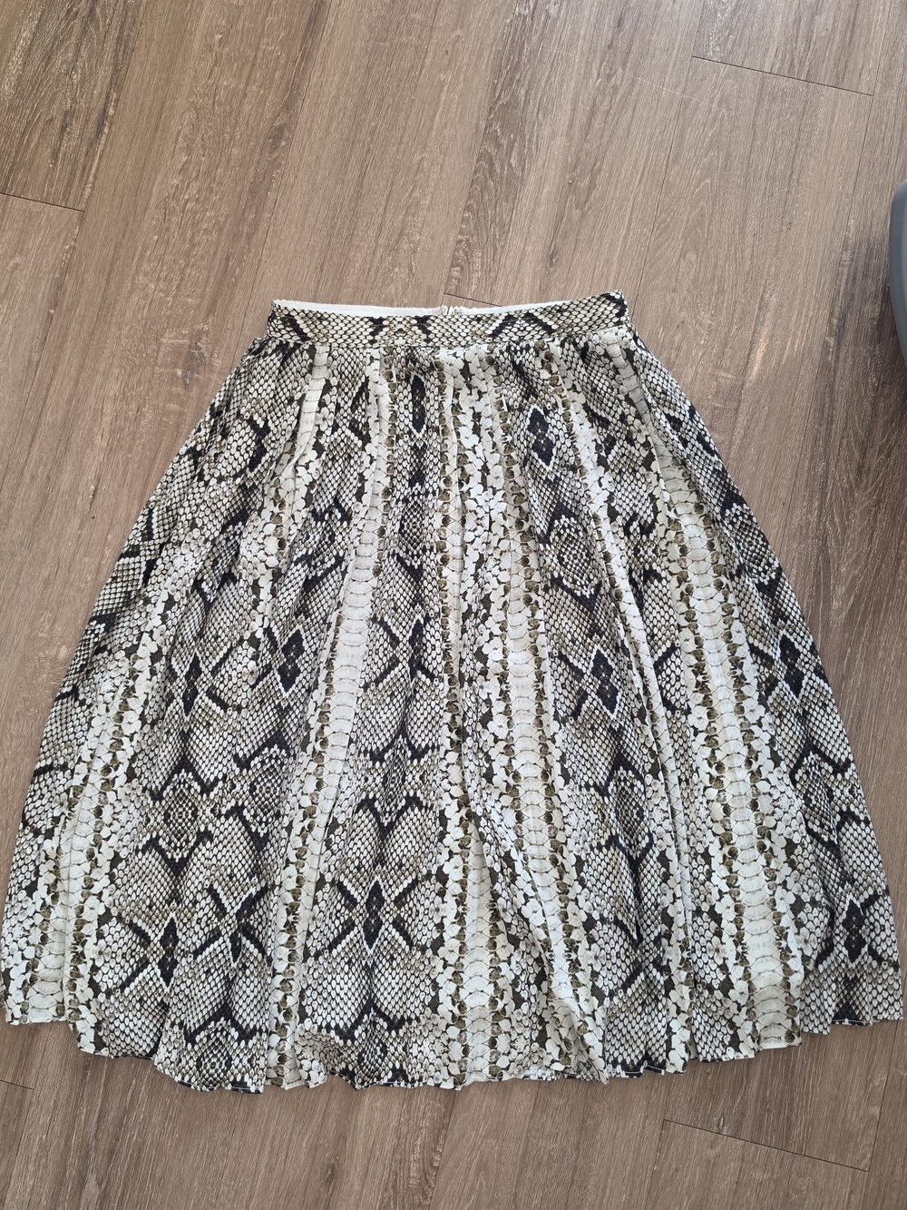 J. Crew Snake-Print Skirt in Ivory and Black